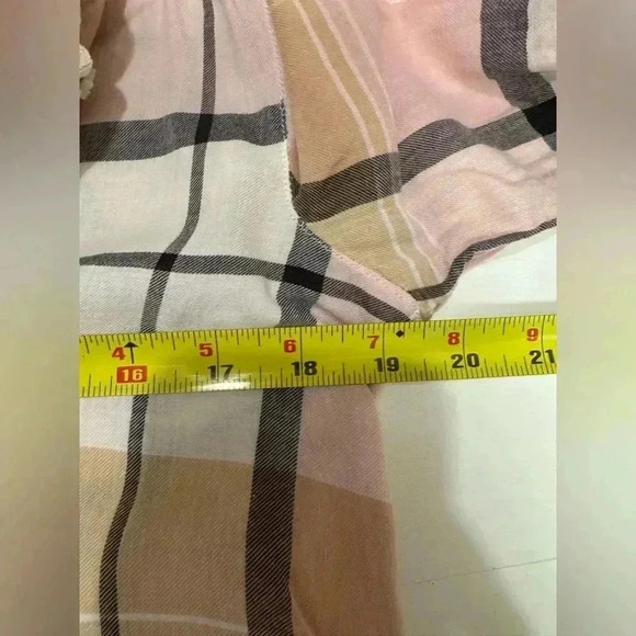 Loft button down women’s blouse pink plaid The Softened Shirt size XS - Picture 7 of 9